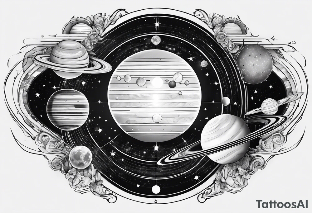 solar system spine tattoo idea