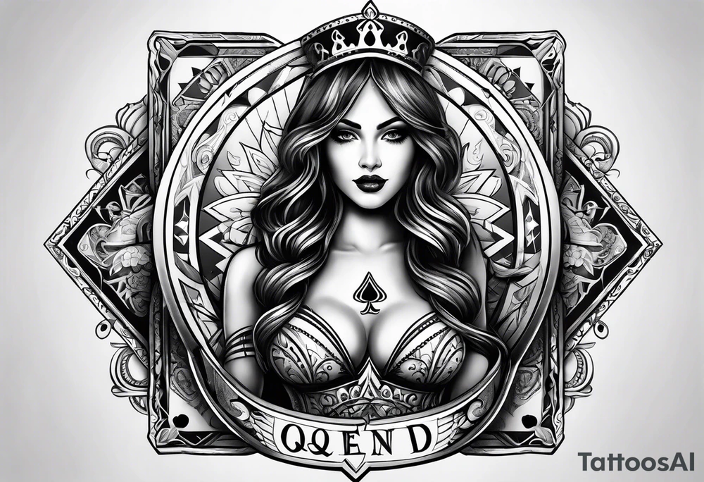 queen of spades  bikini tattoo idea