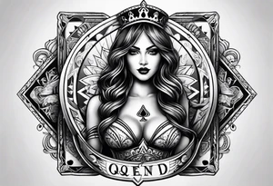 queen of spades  bikini tattoo idea