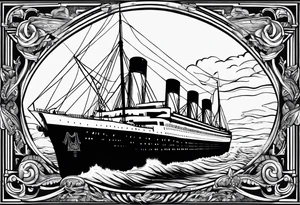 Titanic with people on it tattoo idea