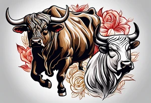 Bull vs bull fighter tattoo idea