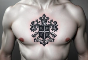 Powerful Irish family crest for Smith. Full chest tattoo tattoo idea