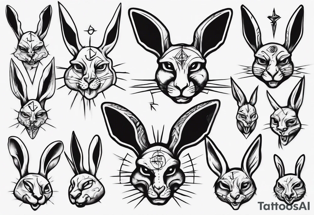satanic rabbit tattoo idea