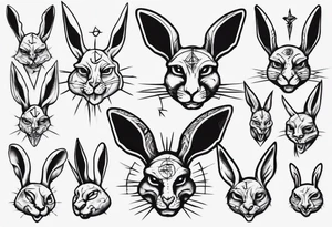 satanic rabbit tattoo idea