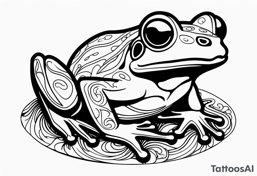 a psychedelic frog tattoo idea