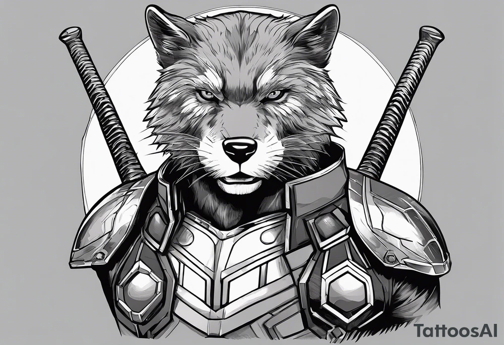 I want to change Avengers Team characters with animals. Hulk will be Badger, Thor will be Alpha Grey Wolf, Captain America will be Bull, Iron Man will be Canary, Black Widow will be Axolotl, Hawk Eye will be Sudan Plated Lizard and Nick Fury will be Cat. tattoo idea