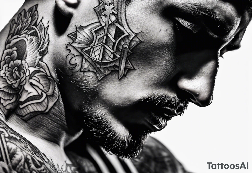 man carrying a cross tattoo idea