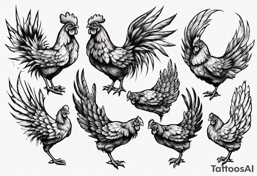 chicken wing tattoo idea