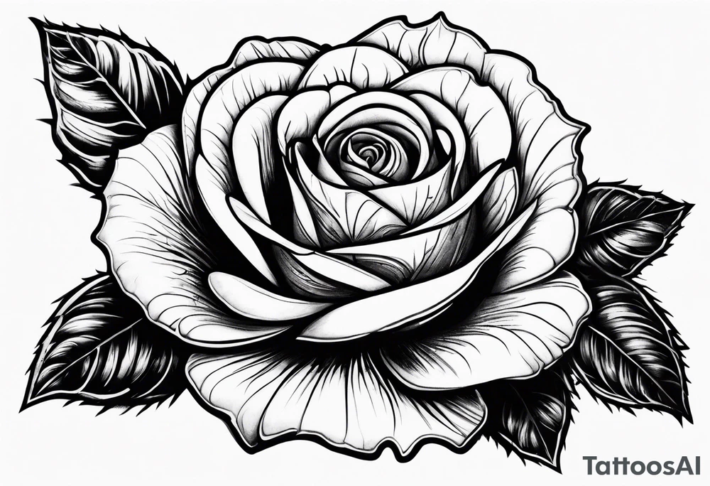 a red rose with thorns tattoo idea