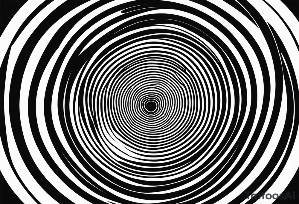 Concentric circles with alternating rings that flip from black to white every 90 degrees, alternating tattoo idea