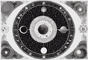 Astrology, Cancer & Aquarius, Natal Chart, angelic, vision, yin yang, the moon, the sun, Uranus, Pluto, spiritual third eye, mystical armband tattoo idea
