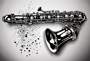 saxophone music notese tattoo idea