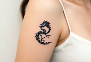 yin yang dragon tree of life tattoo idea