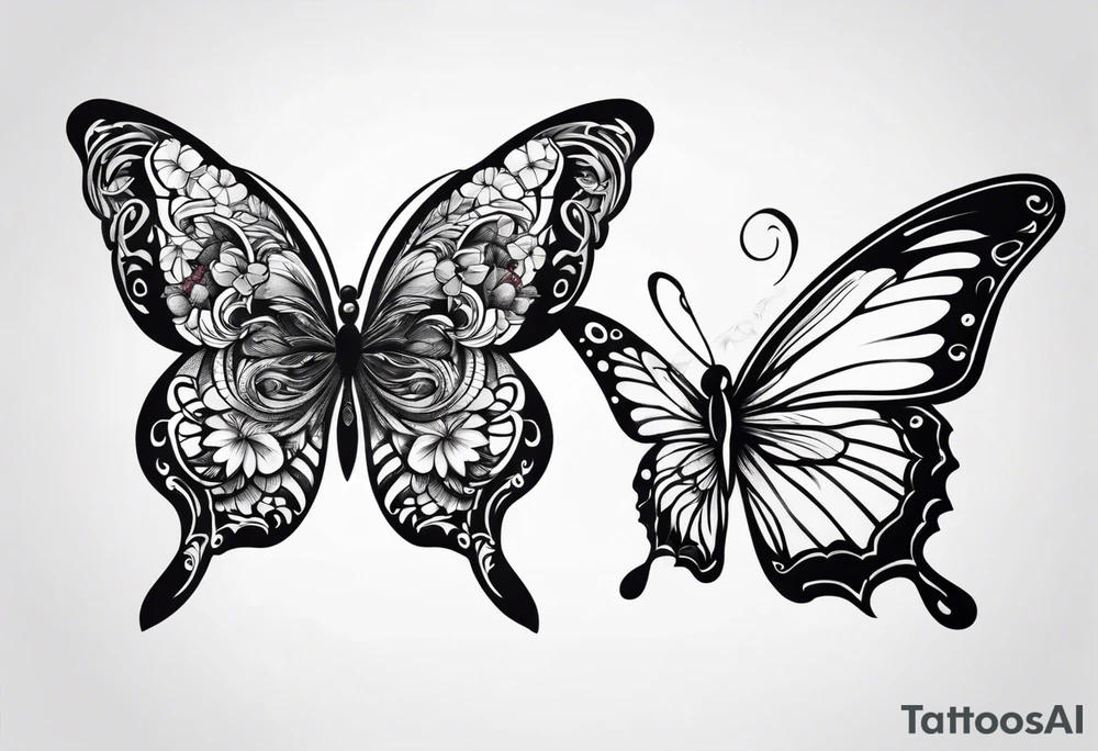 Small tattoo of butterflies tattoo idea