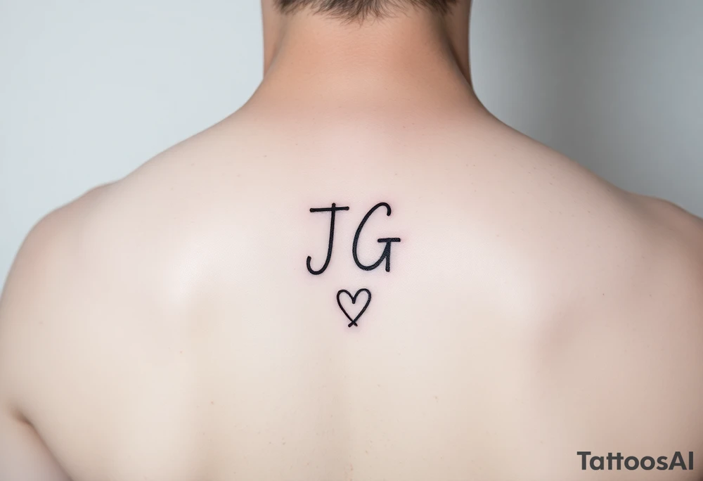 intials JG with a small heart at the bottom tattoo idea