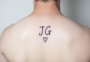 intials JG with a small heart at the bottom tattoo idea