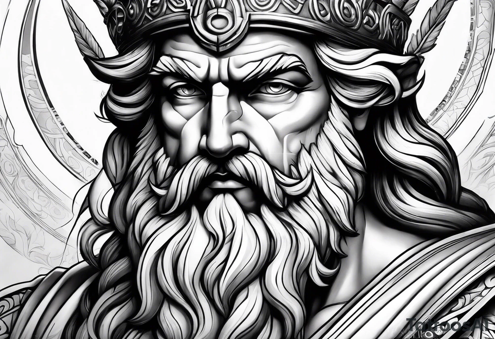 Greek god zeus sleeve tattoo idea