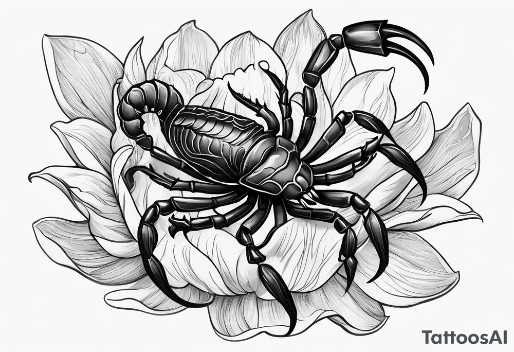 scorpion blood flowers tattoo idea