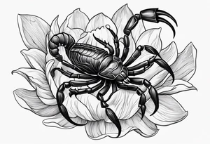 scorpion blood flowers tattoo idea