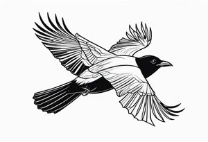 alpine chough flying tattoo idea