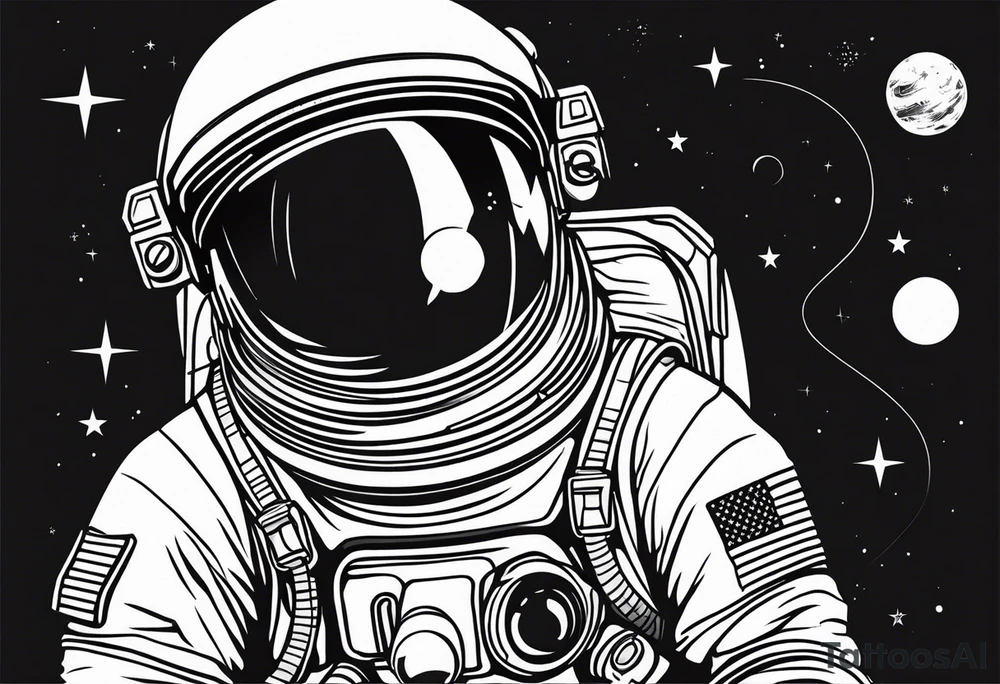 astronaut in space tattoo idea