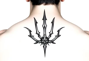 realistic trident tattoo idea