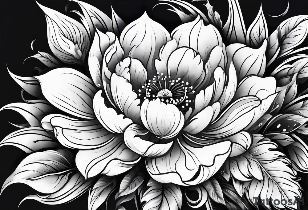 Flower fire tattoo idea