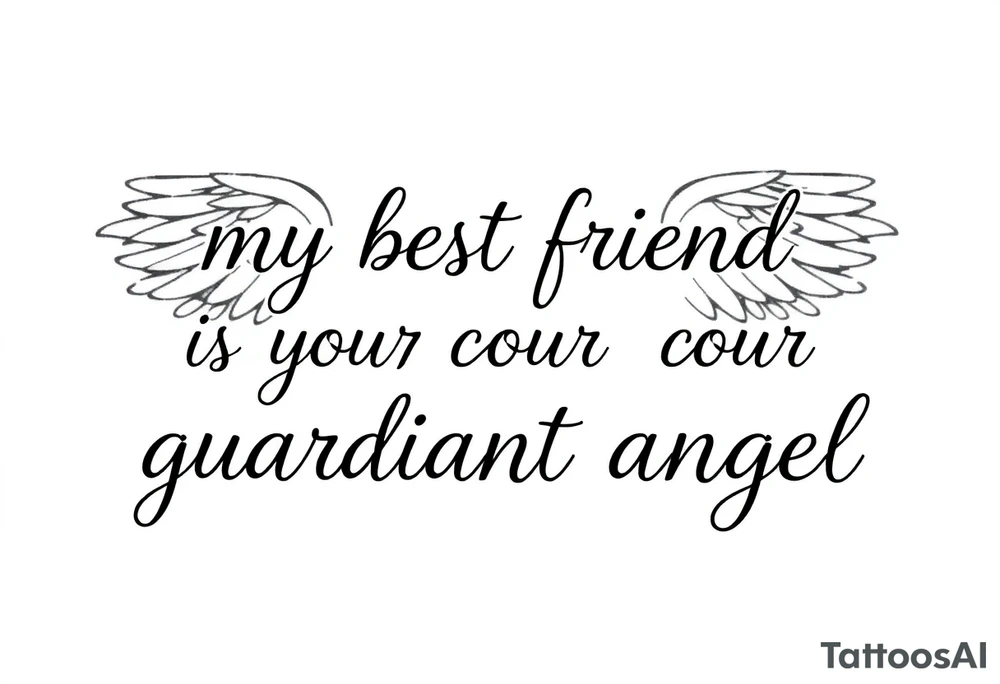 my best friend is my guardian angel with angel wings tattoo idea