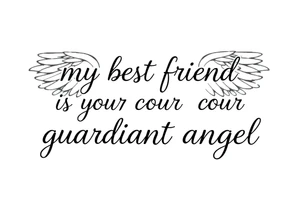 my best friend is my guardian angel with angel wings tattoo idea