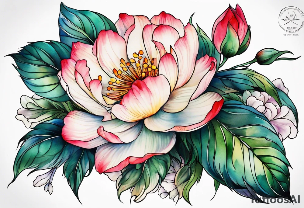 Japanese flora tattoo idea