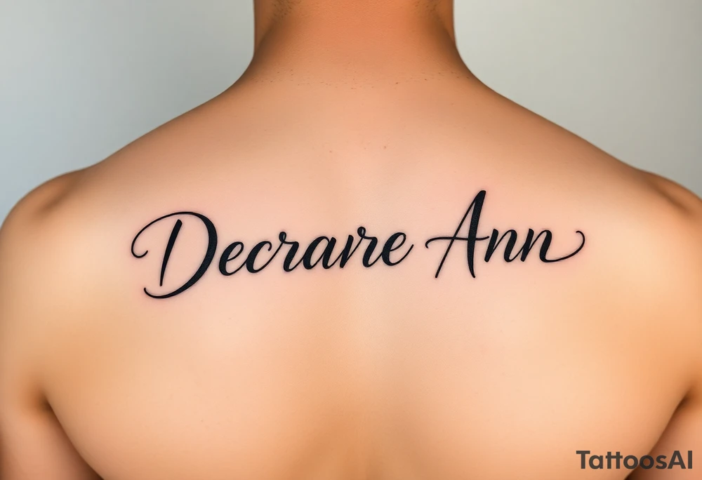 Deborah Ann in cursive in chest tattoo idea