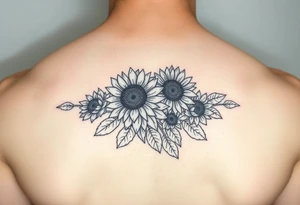 Sunflowers and roses tattoo idea