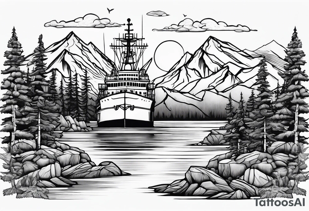 colorado mountains and a navy ship tattoo idea