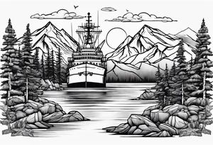 colorado mountains and a navy ship tattoo idea