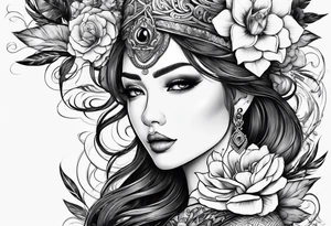 Latin culture based sleeved tattoo idea