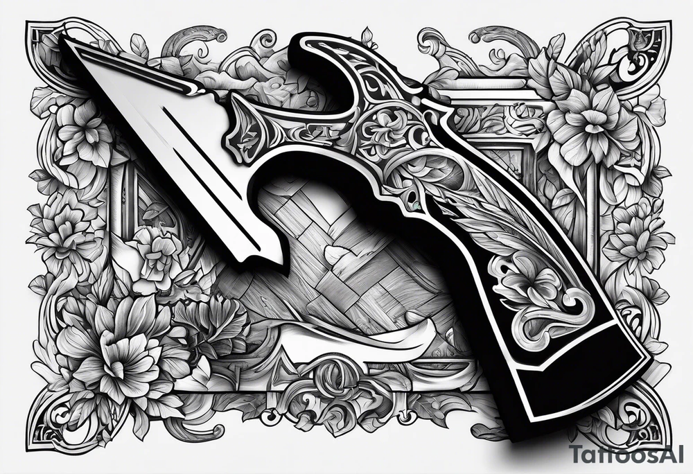 Timber plane, handsaw, hammer, timber square tattoo idea