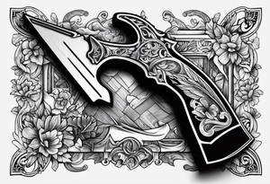 Timber plane, handsaw, hammer, timber square tattoo idea