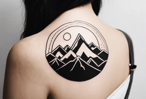 Mountain Range with a Sun tattoo idea