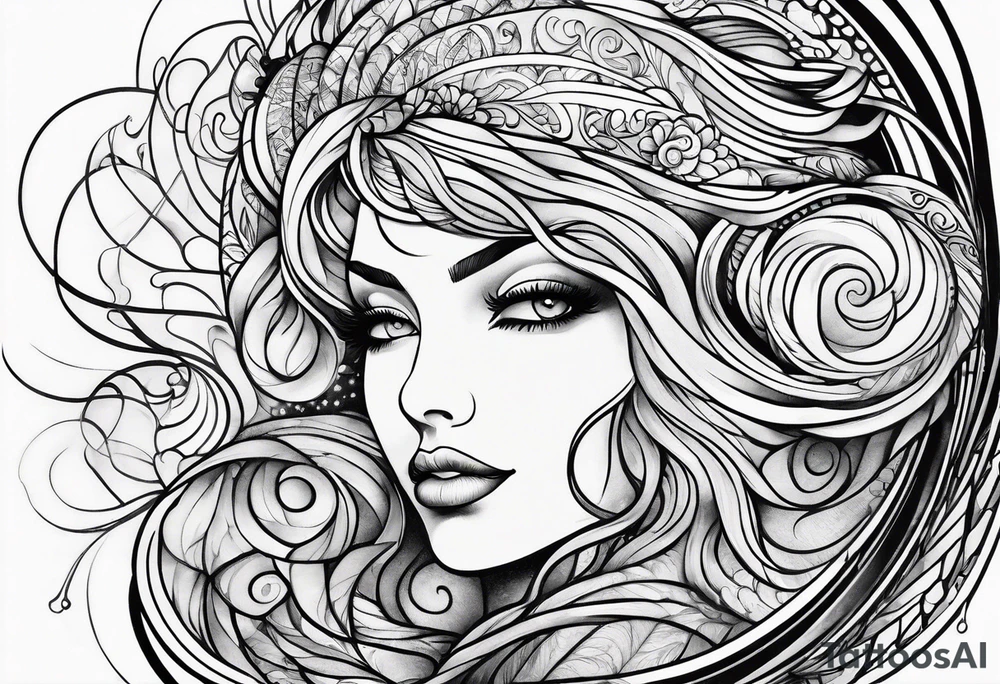 curved lines tattoo idea