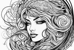 curved lines tattoo idea