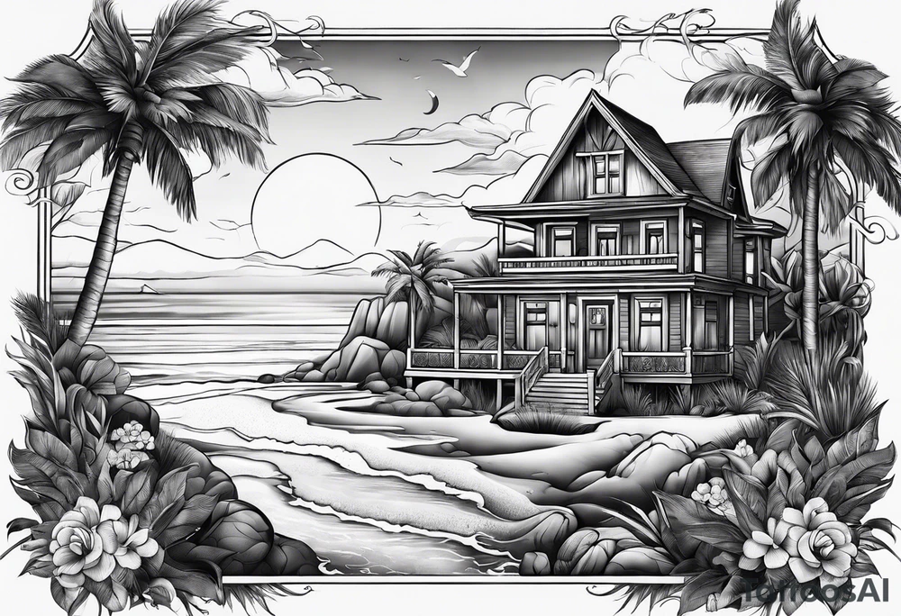 Beach house tattoo idea