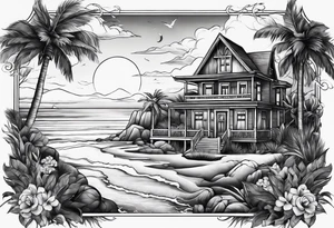Beach house tattoo idea