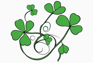 one single three leaf clover on a vine tattoo idea