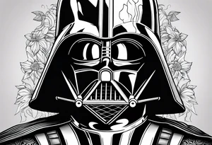 picture of darth vader with no mask crying tattoo idea