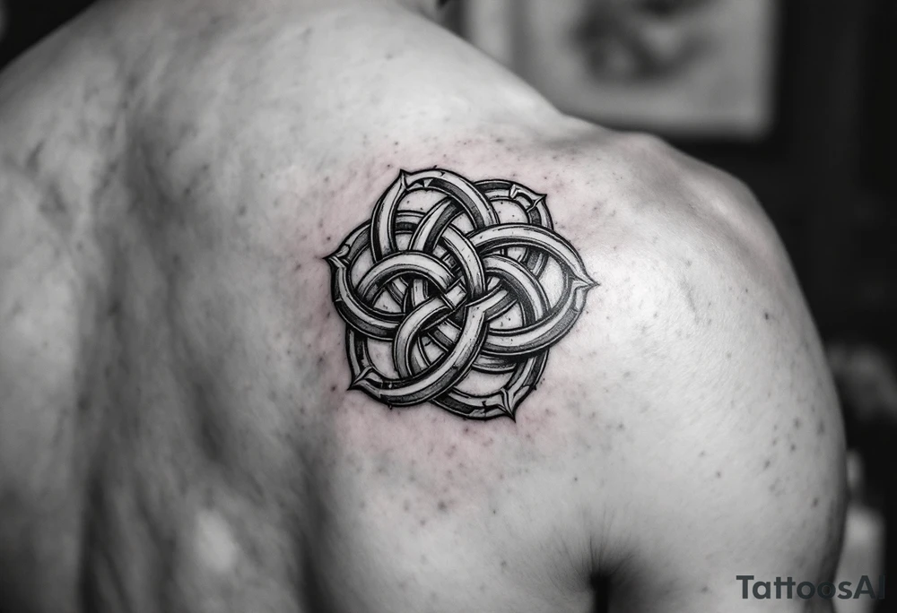 an irish inspired celtic knot piece tattoo idea