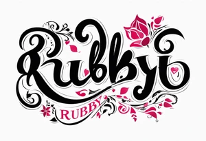 Generate a girly tattoo with the name of: Ruby tattoo idea