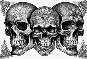 realistic skulls tattoo idea