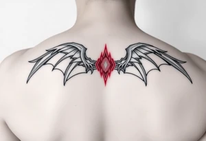 Large 1400 red with black outline tattoo idea