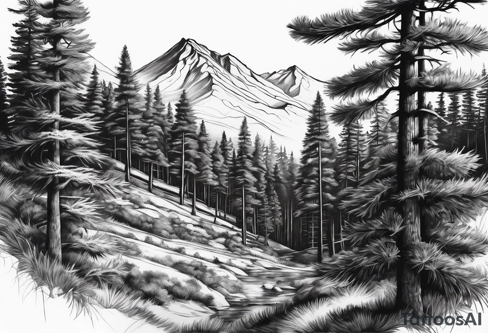 Pine Forest tattoo idea