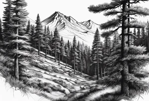 Pine Forest tattoo idea